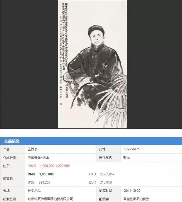 西京藝術作品拍賣紀錄 西京藝術作品拍賣紀錄