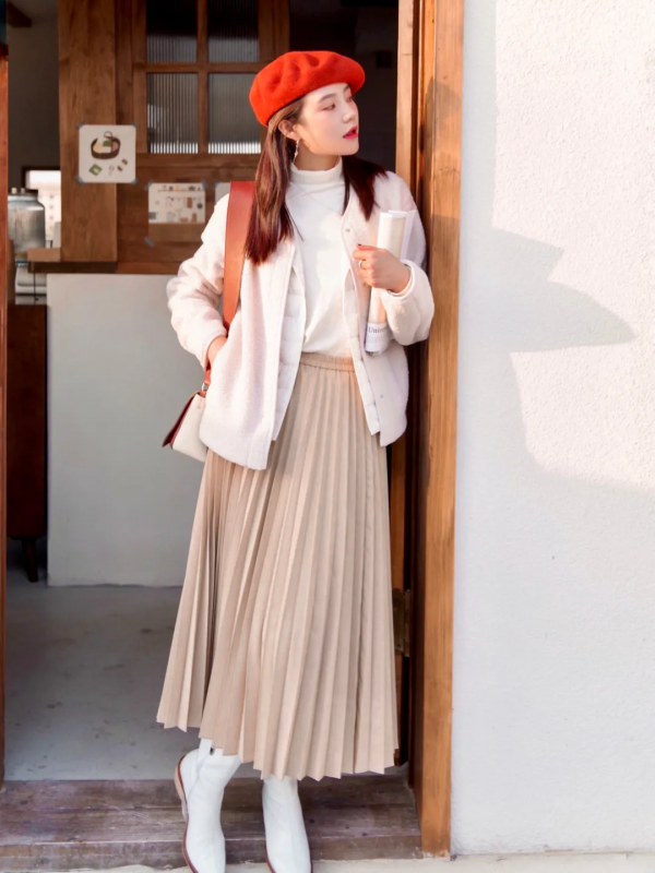 厚外套+裙子、毛衣+闊腿褲，秋冬這樣穿巨好看！洋氣爆了