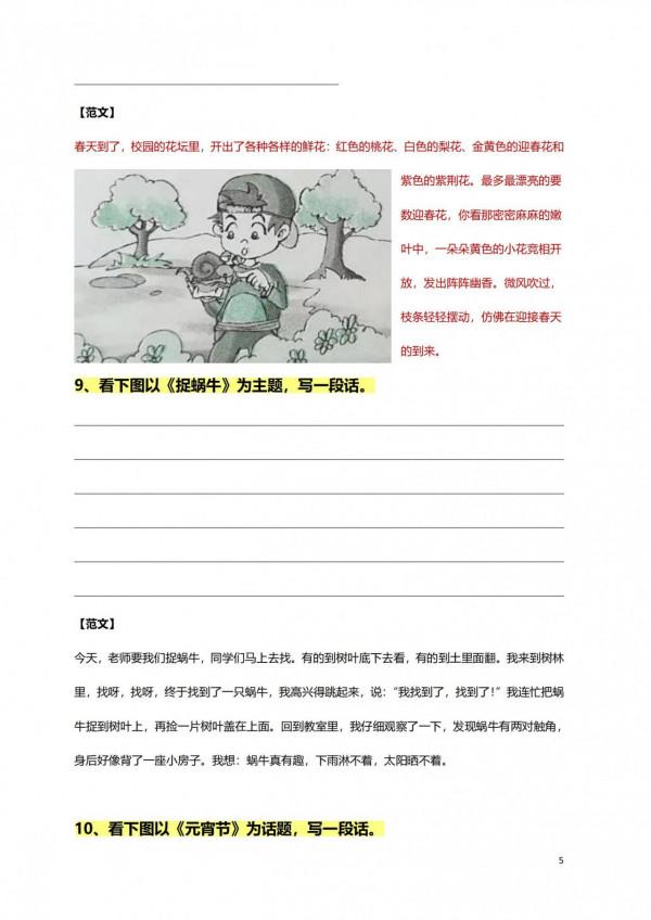 一二年級看圖寫話100例，為孩子作文打好基礎，收藏吧