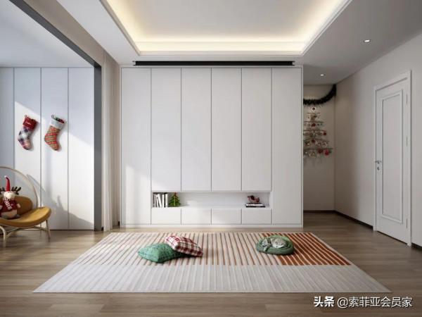 119㎡現代風精緻三房，客廳陽臺打通，太太太大氣了