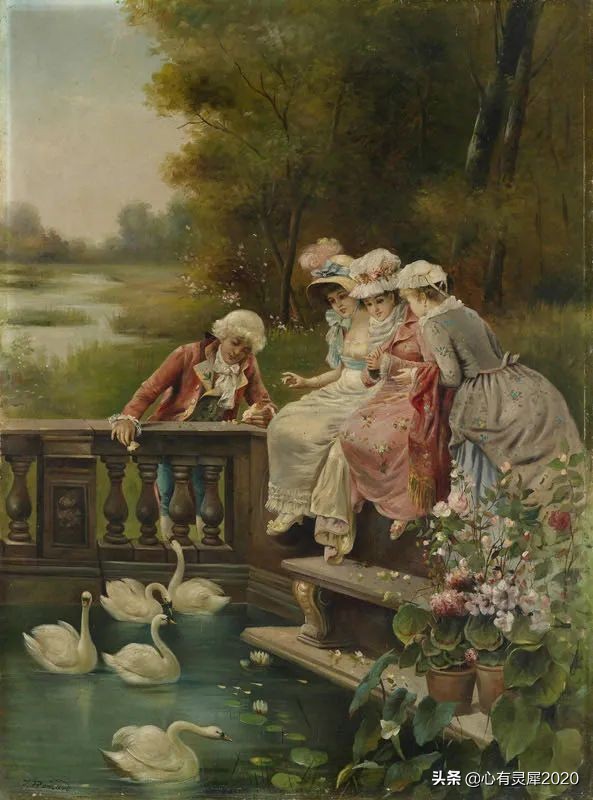 奧地利畫家筆下的畫作，祥雲繚繞，仙氣飄飄，猶入仙境