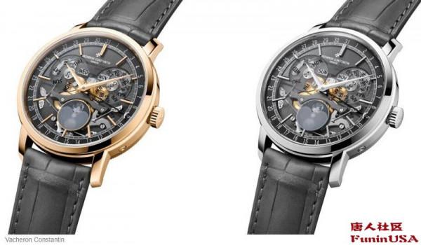 江詩丹頓全新全日曆手錶採用鏤空錶盤，機芯無所遁形