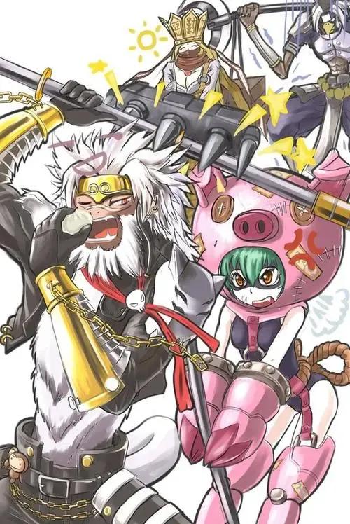 數碼寶貝：西遊記西行四人組，三藏八戒女性化，三藏女神級