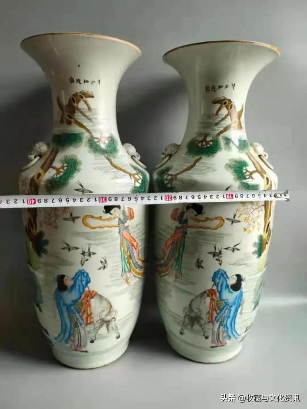 民國五彩故事人物花瓶鑑賞