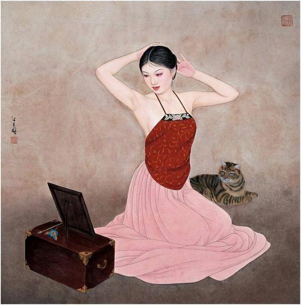 陳晶作品《滿園春色》扯掉傳統與現代藝術最後一層薄紗展現女性美