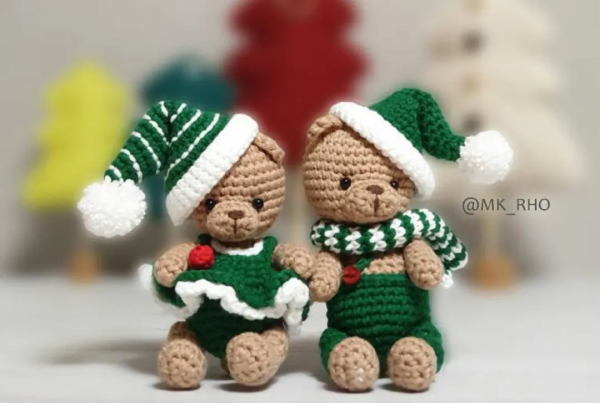 鉤針圖解｜萌萌噠小熊情侶抱團取暖，遲到的甜蜜，延續節日的快樂
