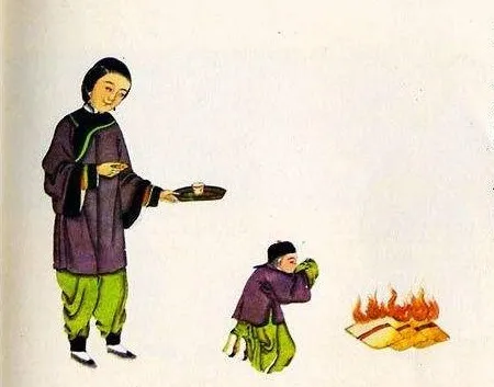 祭祀時，人們把冥衣焚化給祖先，叫作&quot;送寒衣&quot;。祭祖包袱怎麼寫？