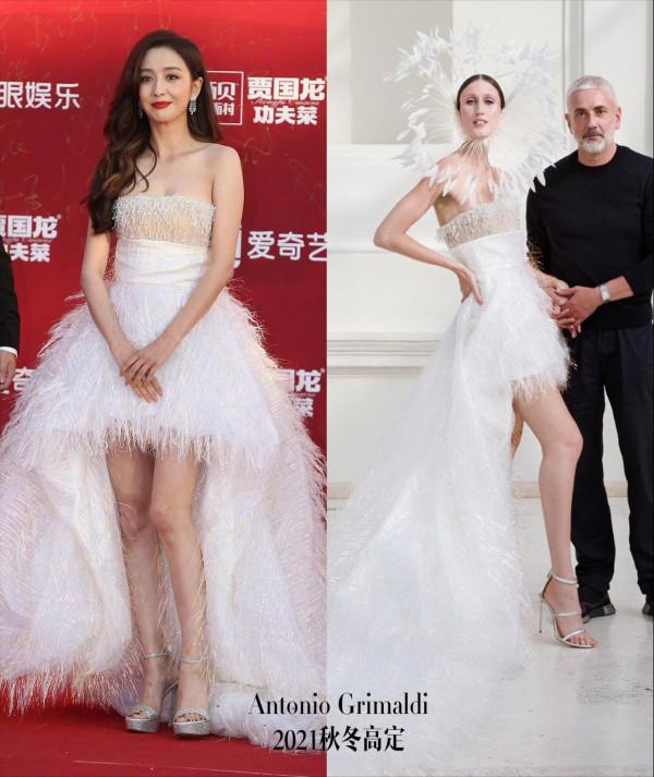 北影節，AB穿爆款禮服佟麗婭是新季高定，鞏俐卻是舊衣+舊腰封？