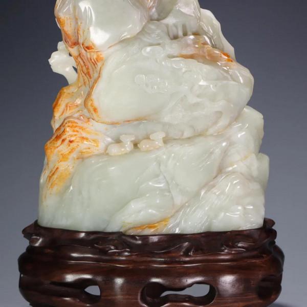 清代：和田玉龍耳鳳鈕雙聯蓋瓶