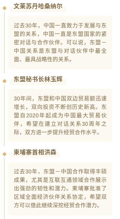 關於中國—東盟合作，東盟領導人怎麼說？