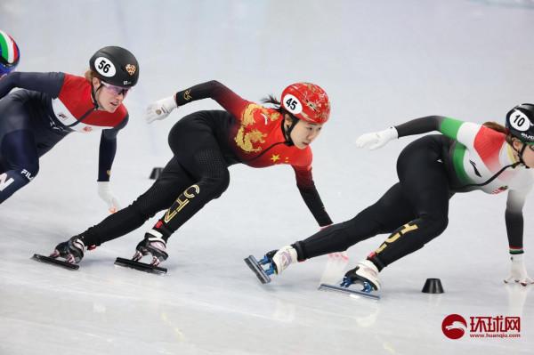 冬奧短道速滑女子1500米1&sol;4決賽 張雨婷獲得所在小組第三