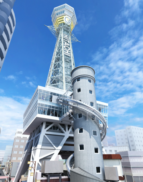 大坂通天閣將設巨型“螺旋滑梯”，遊客可10秒從3樓滑到地下