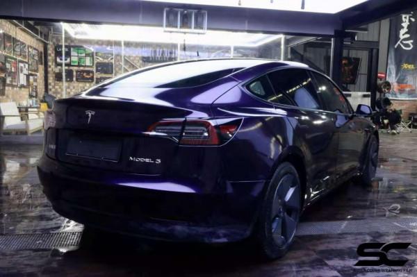特斯拉MODEL3全車貼膜SC改色膜威尼斯紫