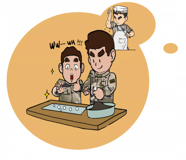 今夜，明月與彩燈輝映，輕輕照在哨位上