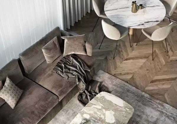 大氣典雅 感受木地板人字鋪的魅力