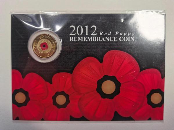 2012澳大利亞國殤日紅罌粟2澳元彩色紀念幣