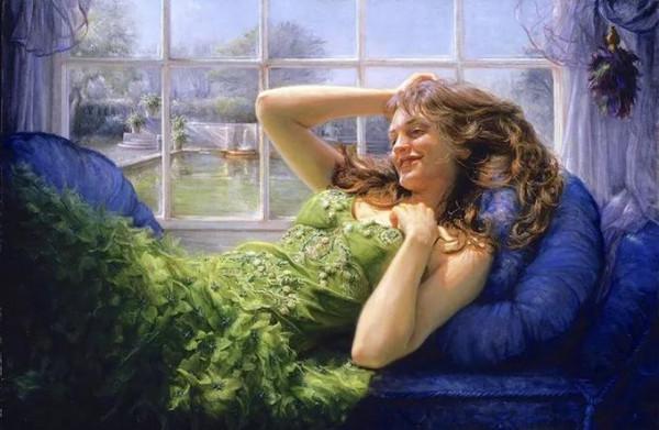 加拿大女畫家海琳的油畫，有種沐浴陽光的暖感