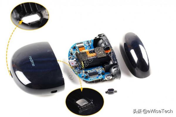 E拆解：真我Buds Air2手感頗好，內部結構簡單，但一體化拆解不易