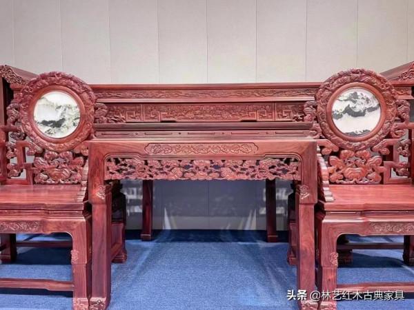 尚比亞血檀 靈芝中堂六件套