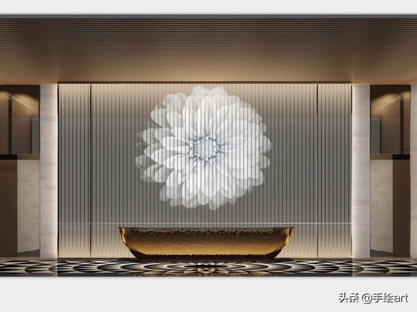 充滿燈光藝術的牆面