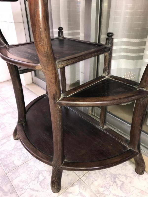 清代老紅木半月桌 清代老紅木半月桌