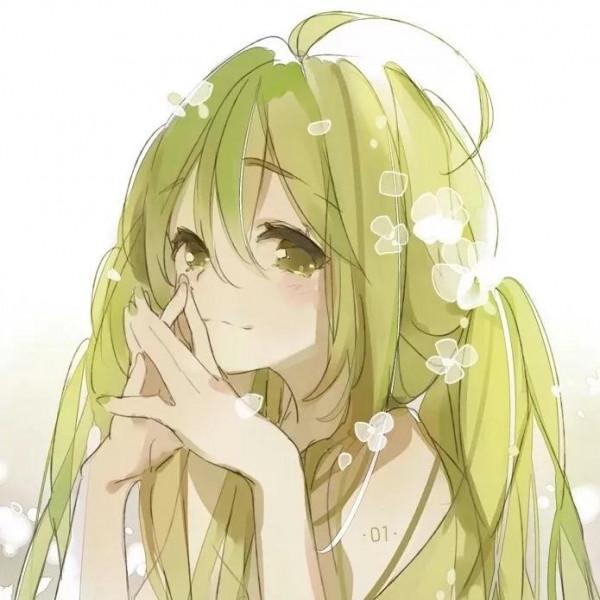 動漫女生頭像（綠色系）
