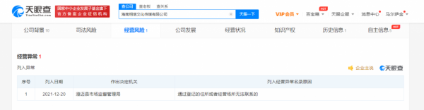 鄭愷持股公司被列為經營異常，因登記住所已無法聯絡