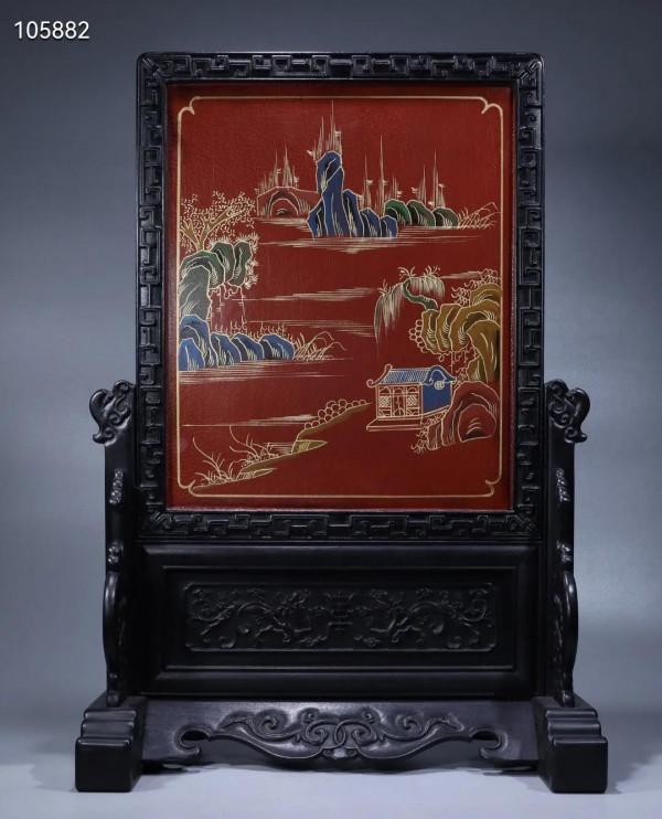 紫檀·博古插屏