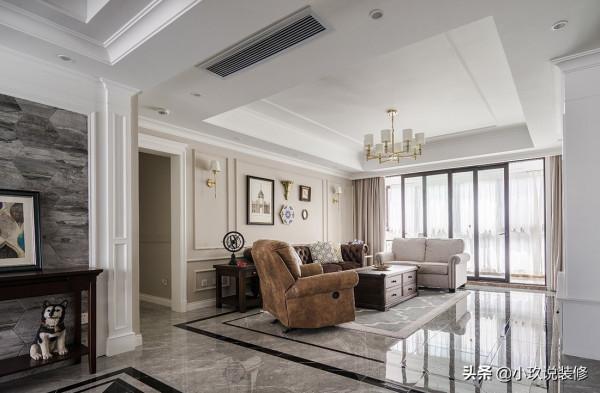 158㎡美式混搭裝修，全屋配色賞心悅目，背景牆更是讓人眼前一亮