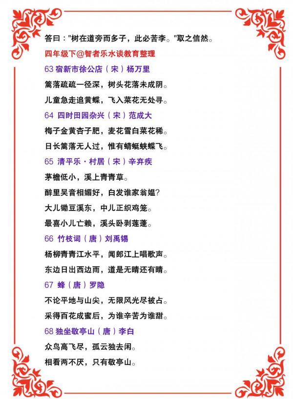 小學語文1-6年級必須背誦古詩詞小古文合集大全，收藏儲存備用