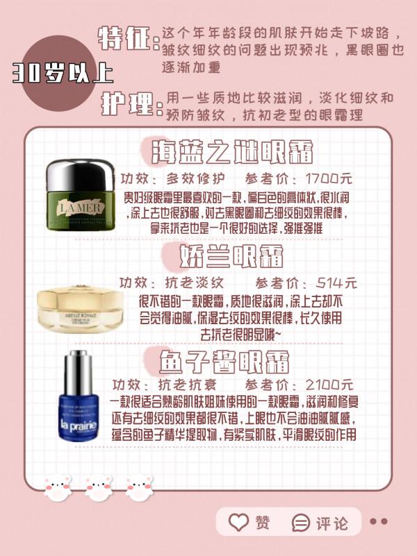 各個年齡段的眼霜大合集 看看哪個適合你