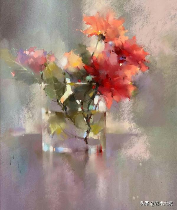 絢麗的花卉色粉畫——法國女畫家奧萊娜繪畫作品欣賞