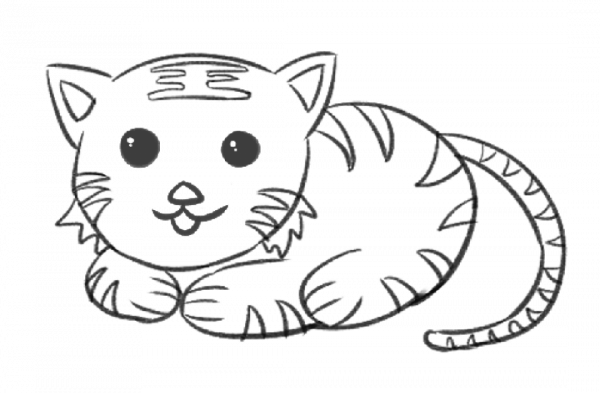 十二生肖簡筆畫，虎虎生威巧手迎新年