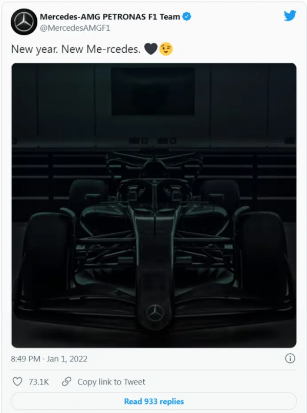 梅賽德斯2022年F1新車圖片 配色像阿布扎比站的安全車
