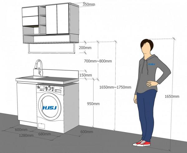 陽臺一體式洗衣櫃尺寸設計！HJSJ-2021