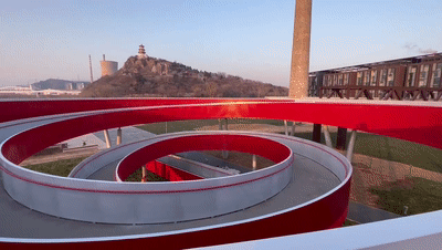 冬奧公園景觀節點“冬奧之環”亮相