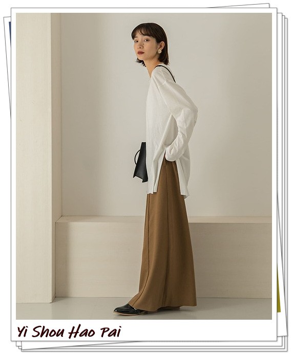 棕色闊腿褲的秋冬穿搭示例！這些顏色的上衣都可以和它搭配