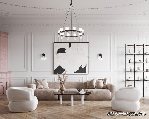 新古典主義室內拼接有鼠尾草綠和粉紅色裝飾,打造這套精緻的公寓 新古典主義室內拼接有鼠尾草綠和粉紅色裝飾,打造這套精緻的公寓