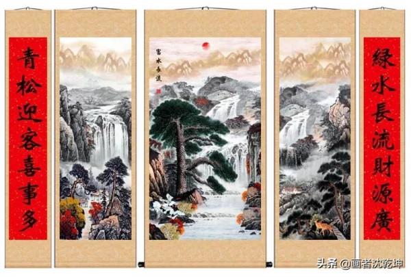 傳統中堂畫的佈局與講究，五聯中堂精品欣賞