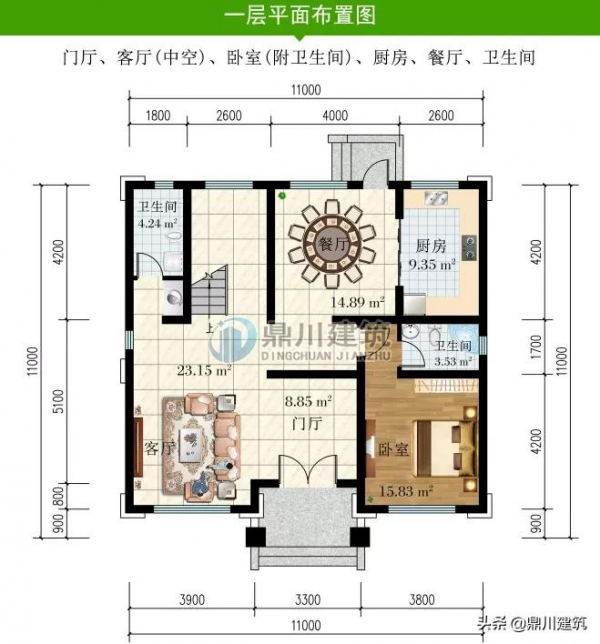 新中式帶後門別墅,好佈局提升居家溫馨感,佔地120平造價才35萬 新中式帶後門別墅,好佈局提升居家溫馨感,佔地120平造價才35萬