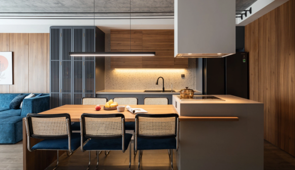 單身一個人住103㎡，打造西廚+餐廳一體式設計，獨居也需要儀式感