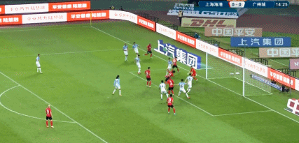 中超-奧斯卡任意球中框呂文君建功，海港1-0廣州城，仍距泰山5分