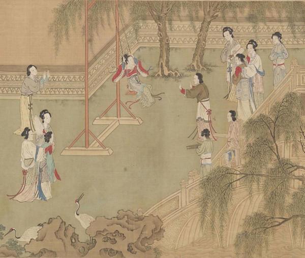 「名畫記」仇英《漢宮春曉圖》，隋宮百美圖，精工都麗