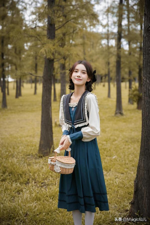 秋天甜美校花穿搭-復古海軍風公主裙 秋天甜美校花穿搭-復古海軍風公主裙