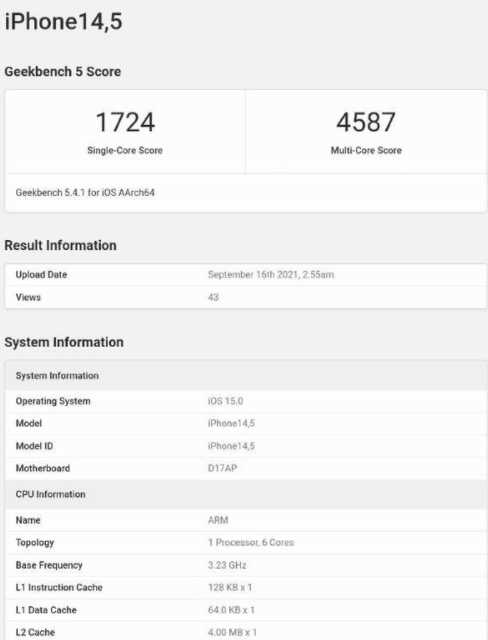 蘋果13系A15仿生也有不同？