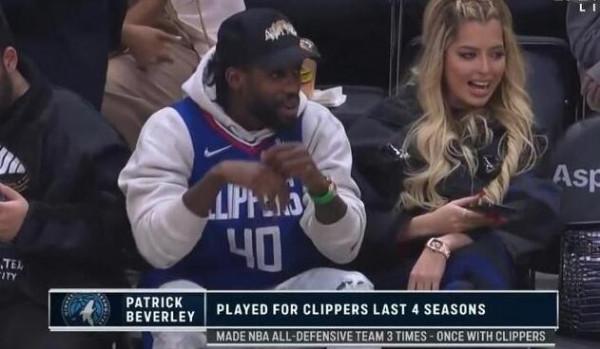 兩個老東家支援誰？貝弗利身穿祖巴茨球衣 場邊觀戰快船vs火箭