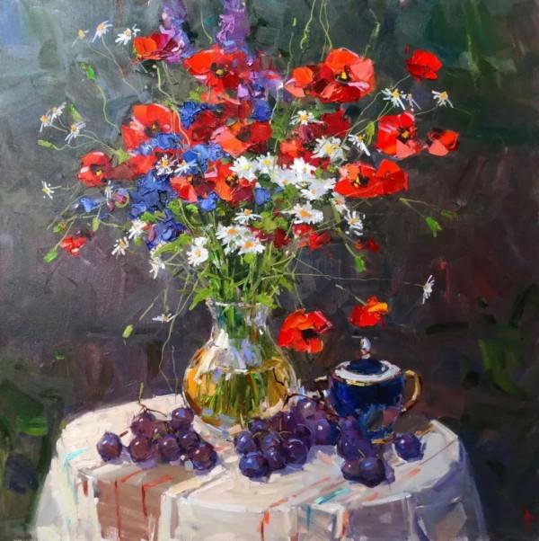 一棟不起眼的房子、一個簡單的露臺、一條普通的小路都畫得如此出彩