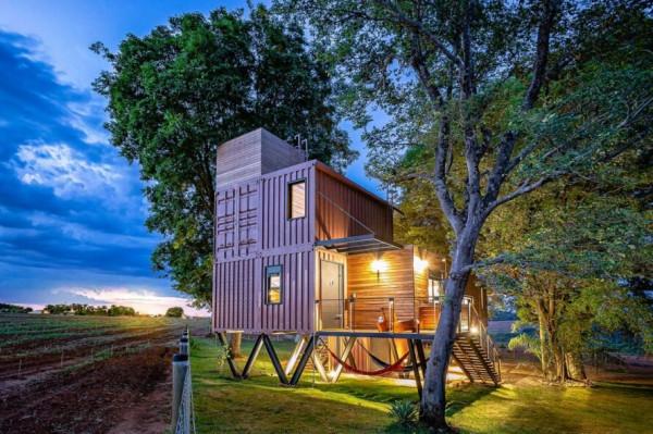 巴西聖保羅集裝箱樹屋,鼓勵人們遠離電視和Wi-Fi 巴西聖保羅集裝箱樹屋,鼓勵人們遠離電視和Wi-Fi