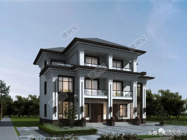 新中式雙拼別墅，大氣莊重造價低，兄弟平攤無壓力