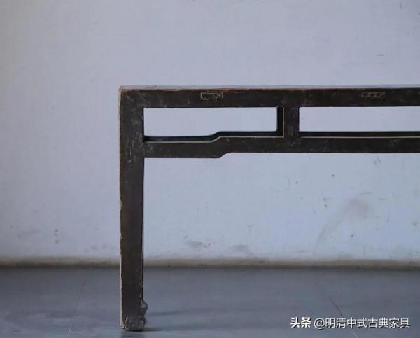 清中期榆木雙人凳